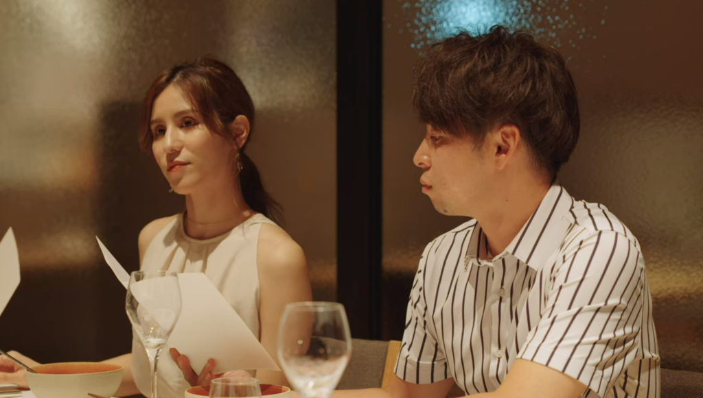 Still from Love Is Blind Japan Restaurant scene