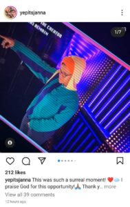 Shot of the Dancing with Myself winner's Instagram account